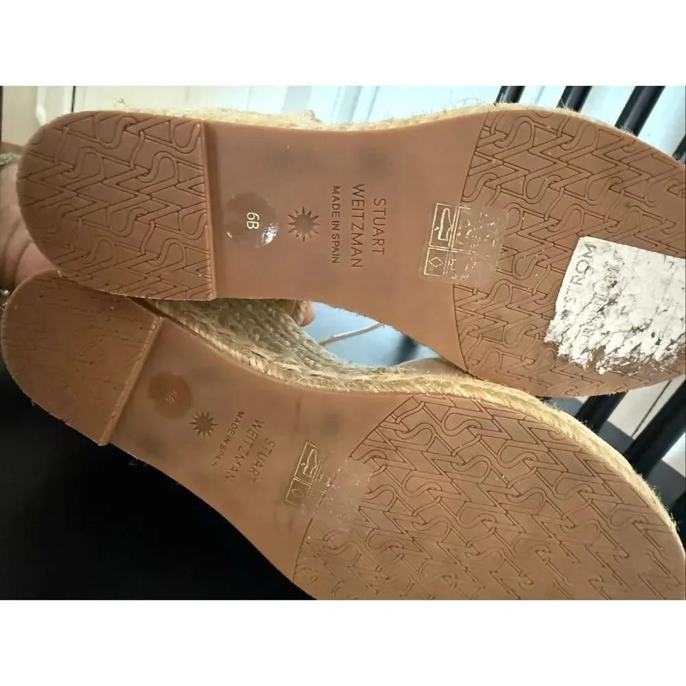 Stuart Weitzman Mirela 11 suede cross front espadrille sandals 6
